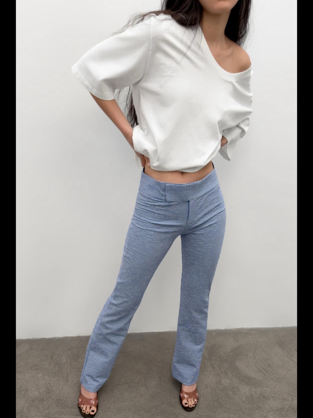 Zara Flare Gingham Pants